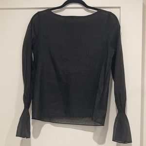 & Other Stories Black Dot Sheer Top